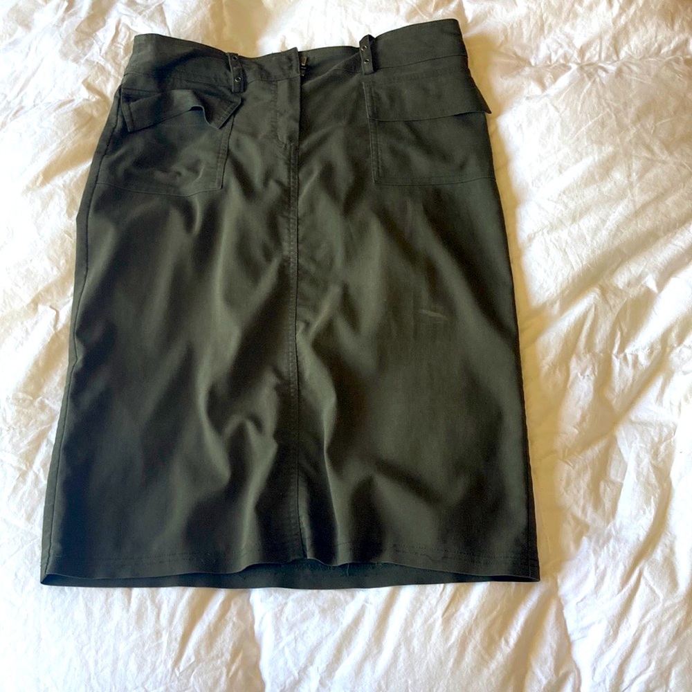 Dex army green pencil skirt